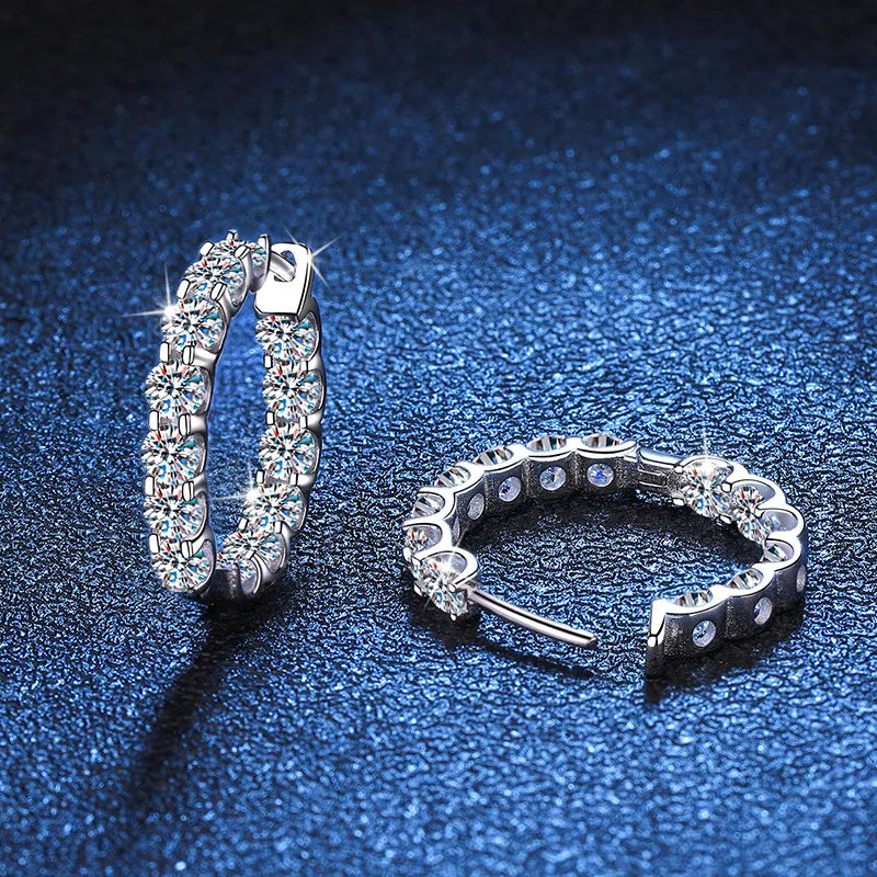 Radiant Spark Moissanite Earrings - Timeless Elegance in 925 Sterling Silver and Gold Plating