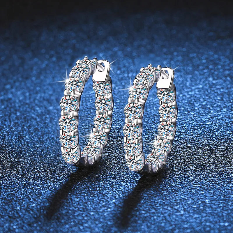 Radiant Spark Moissanite Earrings - Timeless Elegance in 925 Sterling Silver and Gold Plating