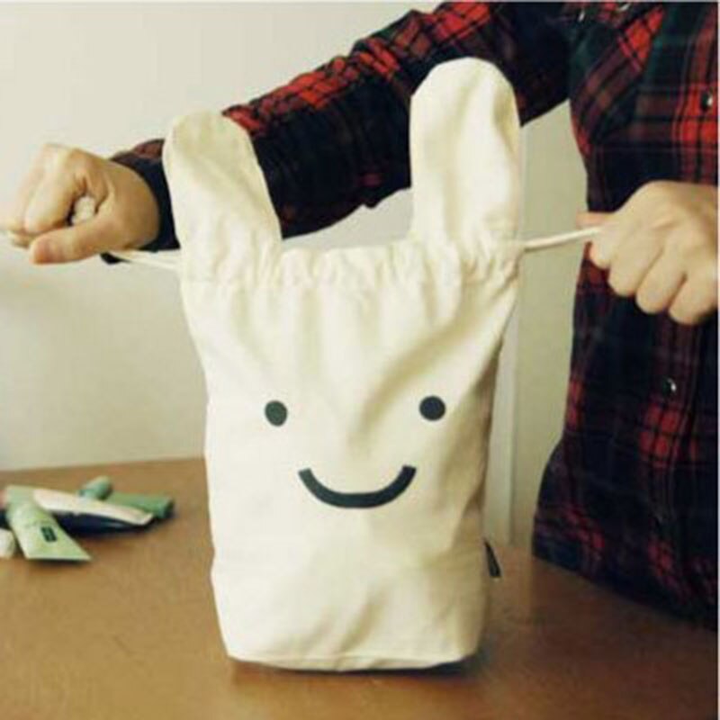 Cute Cartoon Face Drawstring Bags