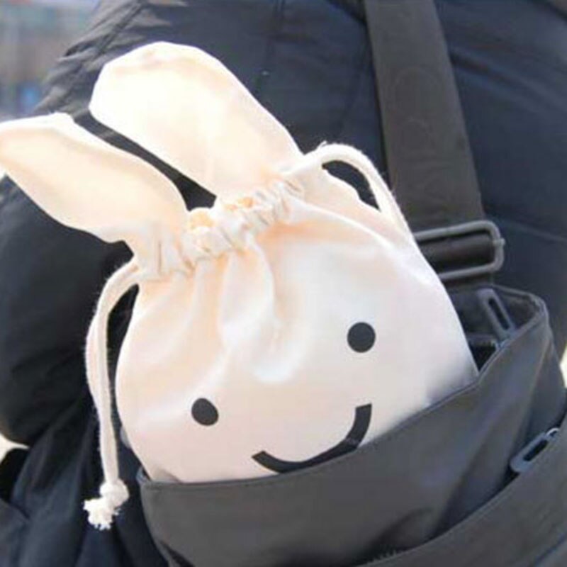 Cute Cartoon Face Drawstring Bags