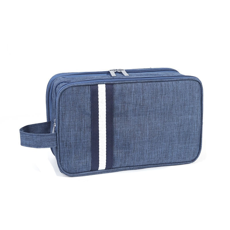Striped Canvas Cosmetic Bag