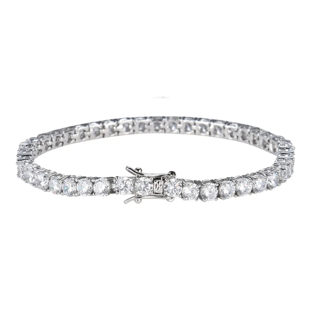 Dazzling Moissanite Tennis Bracelet - Elegance in 925 Sterling Silver Plated with 18K Gold