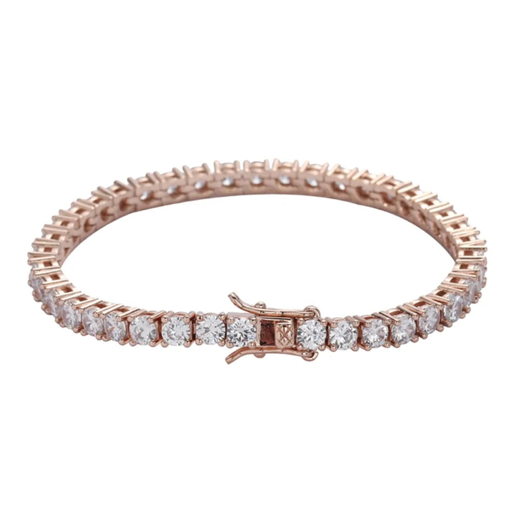 Dazzling Moissanite Tennis Bracelet - Elegance in 925 Sterling Silver Plated with 18K Gold