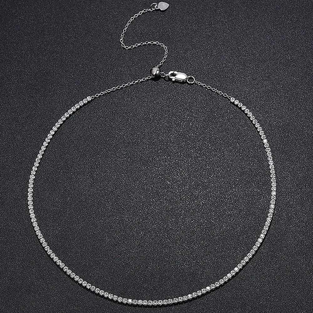 Anointed Grace 18K White Gold Tennis Necklace - High Carbon Diamond Elegance
