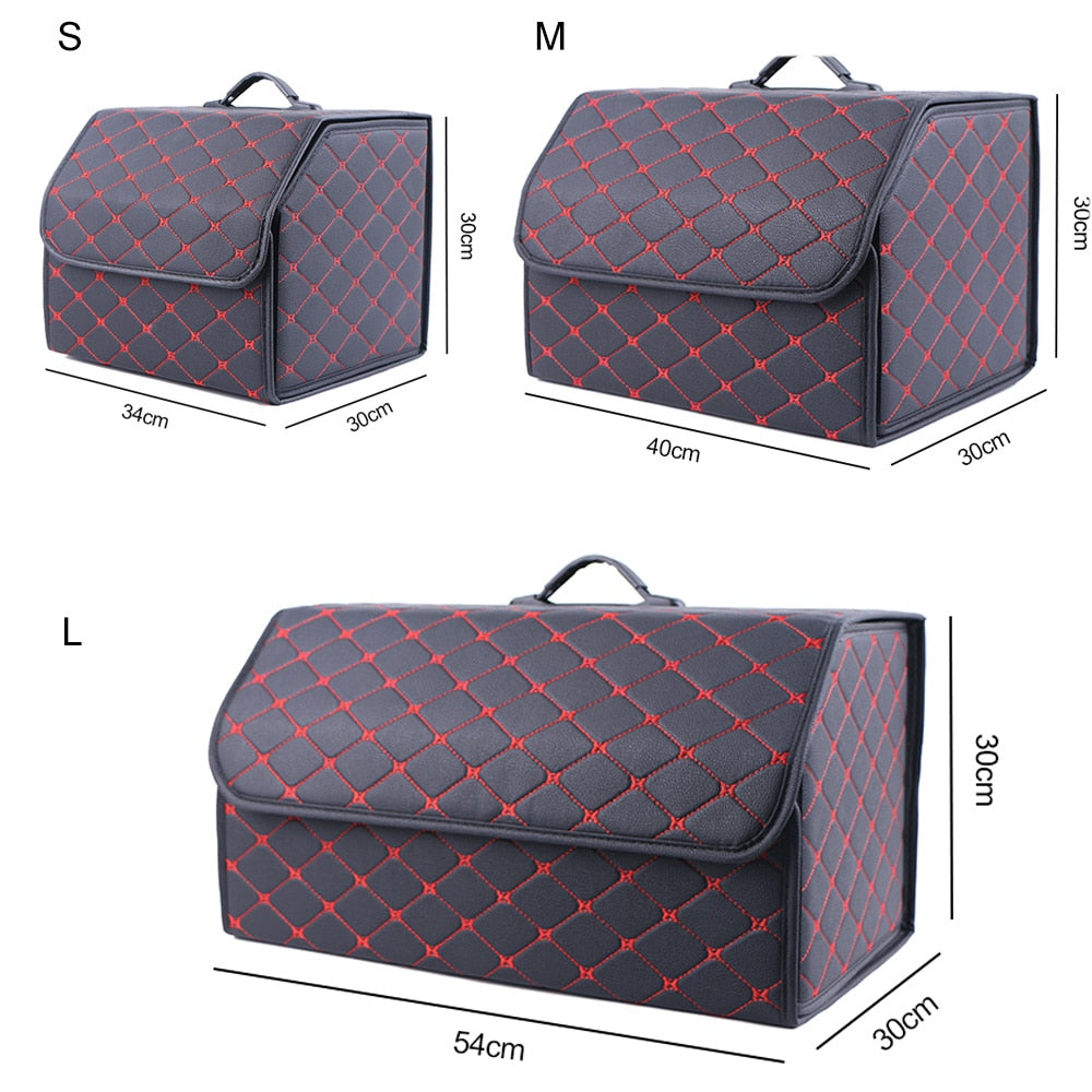 Faux Leather Car Trunk Organizer - Stylish, Practical, and Versatile