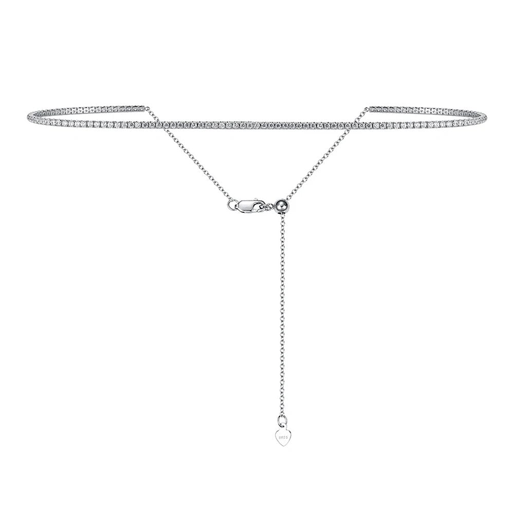 Anointed Grace 18K White Gold Tennis Necklace - High Carbon Diamond Elegance