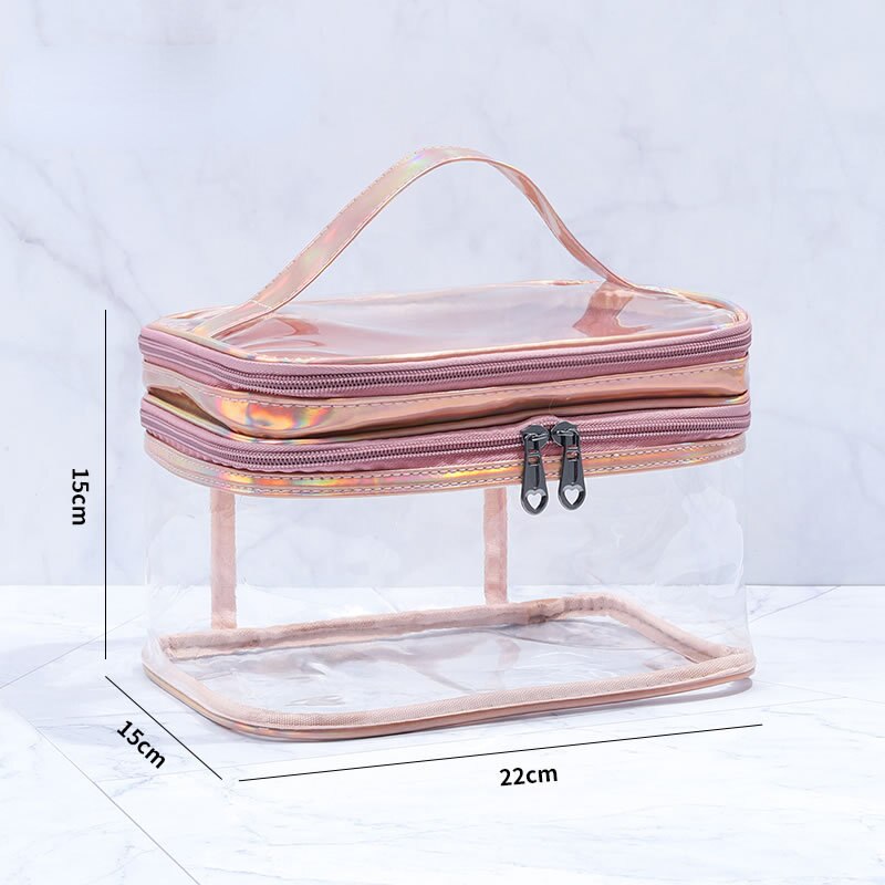 Clear Iridescence Two-Tier Beauty Bag