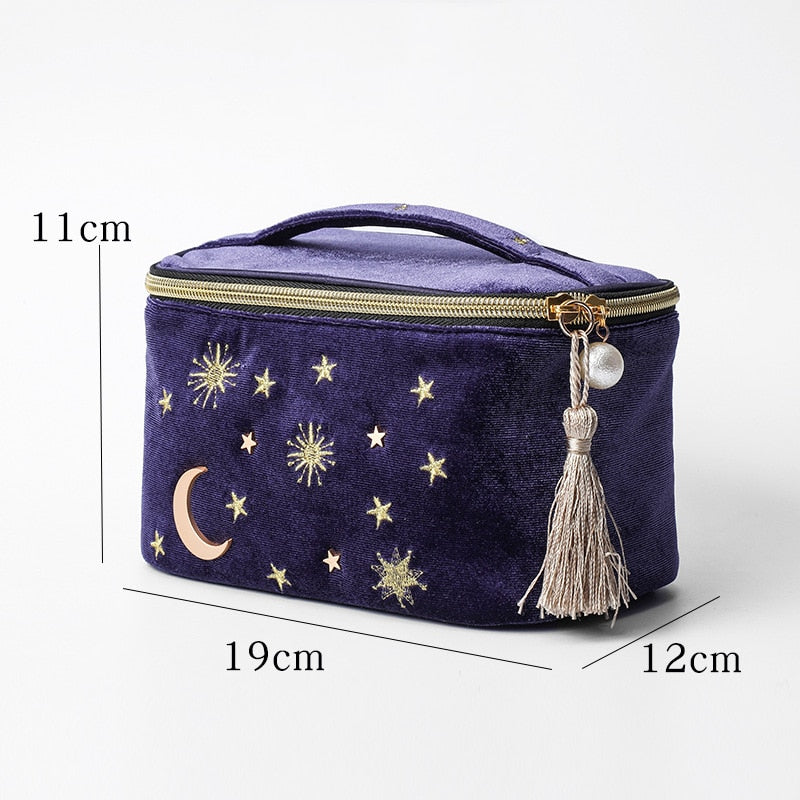 Japanese-Inspired Indigo Cosmetic Bag Set