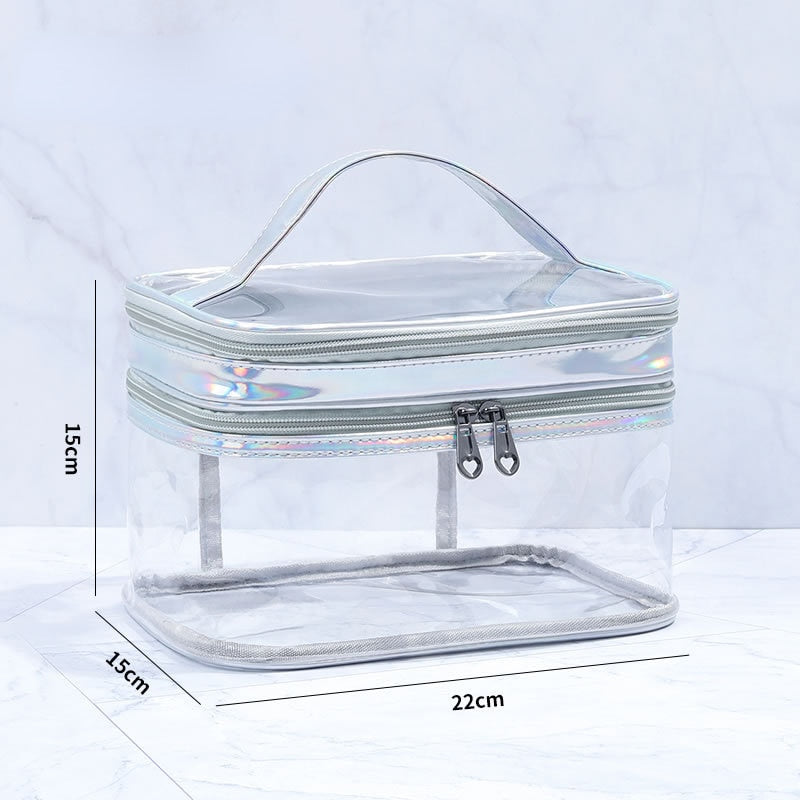 Clear Iridescence Two-Tier Beauty Bag