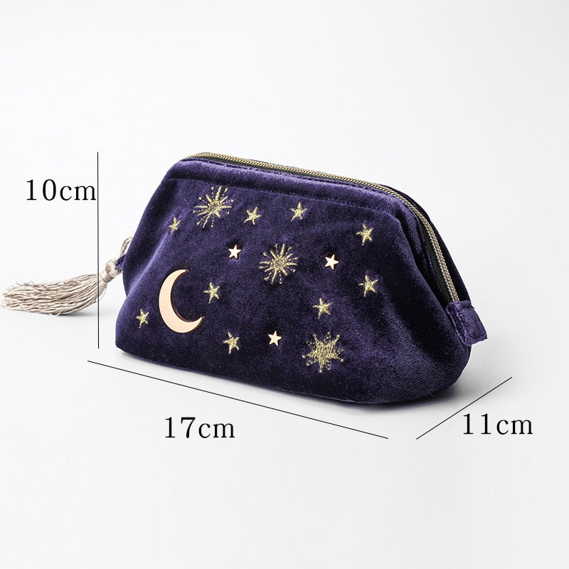 Japanese-Inspired Indigo Cosmetic Bag Set