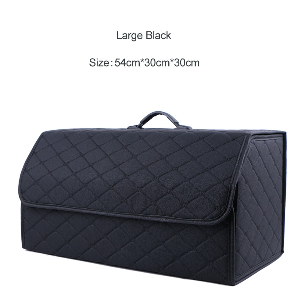 Faux Leather Car Trunk Organizer - Stylish, Practical, and Versatile